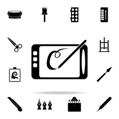 Poster - draw on a tablet icon. Art and painting icons universal set for web and mobile