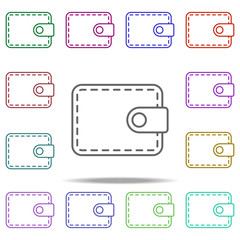 Poster - purse line icon. Elements of Bank in multi color style icons. Simple icon for websites, web design, mobile app, info graphics