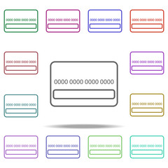 Poster - credit card line icon. Elements of Bank in multi color style icons. Simple icon for websites, web design, mobile app, info graphics
