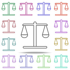 Poster - Libra line icon. Elements of Bank in multi color style icons. Simple icon for websites, web design, mobile app, info graphics