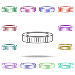 Poster - coin line icon. Elements of Bank in multi color style icons. Simple icon for websites, web design, mobile app, info graphics