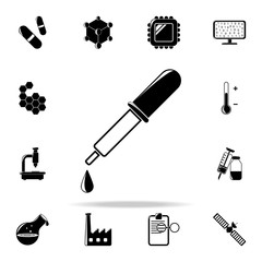 Poster - pipette drop icon. The science icons universal set for web and mobile