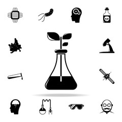 Poster - plant in a flask icon. The science icons universal set for web and mobile