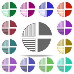 Poster - graph pie icon. Elements of University life in multi color style icons. Simple icon for websites, web design, mobile app, info graphics