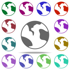 Poster - planet icon. Elements of University life in multi color style icons. Simple icon for websites, web design, mobile app, info graphics