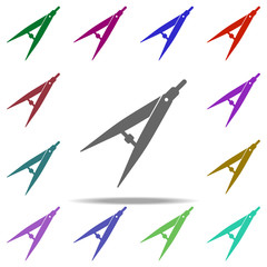 Poster - compass icon. Elements of University life in multi color style icons. Simple icon for websites, web design, mobile app, info graphics