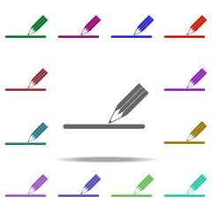 Poster - pencil icon. Elements of University life in multi color style icons. Simple icon for websites, web design, mobile app, info graphics