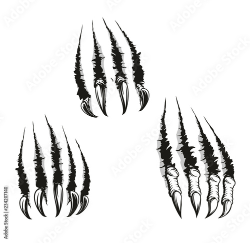 Cuadros en Lienzo Monster beast claws and scratches, vector