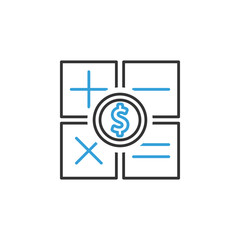 Poster - finance calculator 2 colored line icon. Simple colored element illustration. calculator icon outline symbol design from finance set