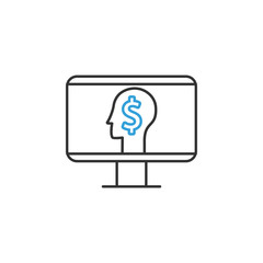 Poster - finance monitor 2 colored line icon. Simple colored element illustration. monitor icon outline symbol design from finance set