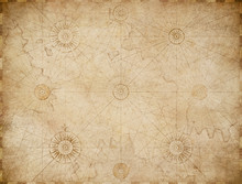Old Medieval Nautical Map Background