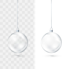 Wall Mural - glass christmas ball. christmas ball isolated on transparent and on white backgrounds. winter holida