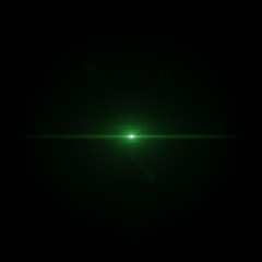 Wall Mural - lens flare green light special effect black background