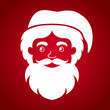 © Vector DSGNR - Santa Claus face on red background. Vector illustration.