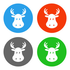 Poster - Reindeer. Icon set. Vector.