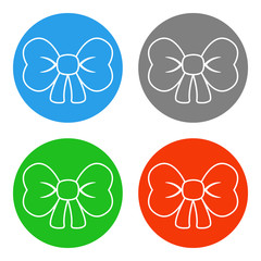 Poster - Tied ribbon. Icon set. Vector.