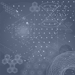 Wall Mural - Sacred geometry symbols and elements background.