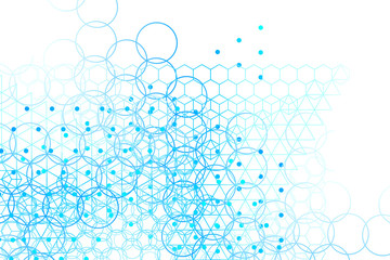 Wall Mural - The science and mathematics abstract background with circles, cube, triangles and a lot of lines. Sacred geometry backdrop. The chemistry and astrology. Graphic elements for identity design.