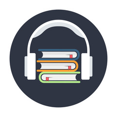 Poster - audiobook. headphone book design