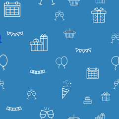 Poster - new year's and christmas icons seamless pattern, happy winter holiday background.