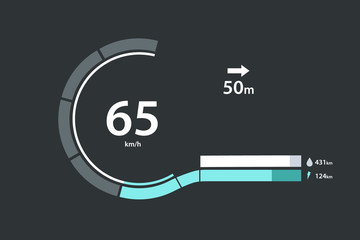 Poster - car speedometer. realistic car speedometer interface. dashboard panel for transport.web download spe