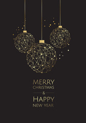 Vector modern template christmas card. Abstract christmas ball.