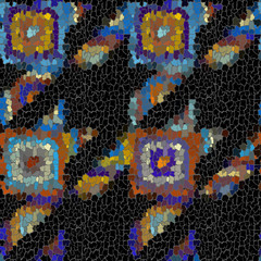 Aufkleber - Seamless grunge abstract square pattern. Paint grunge cracks.