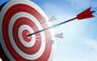 red arrows darts in target. business success goal. creative idea. illustration vector