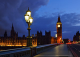 Fototapeta Londyn - Houses of Parliament and Big Ben at night, London, United Kingdom