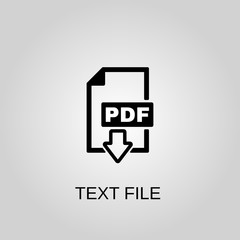 Poster - Text file icon. Pdf file symbol. Flat design. Stock - Vector illustration.