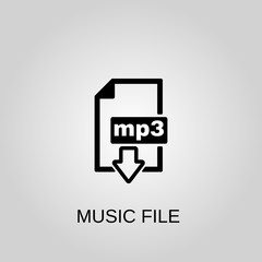 Poster - Music file icon. File mp3 symbol. Flat design. Stock - Vector illustration.