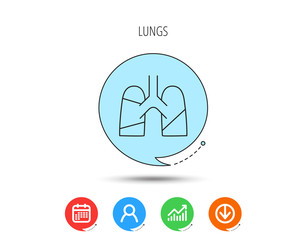 Wall Mural - Lungs icon. Transplantation organ sign.