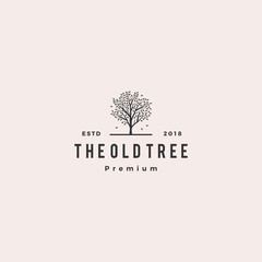 tree logo retro hipster vintage logo label