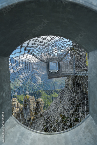 Fotografie, Tablou Adrenaline attraction at the edge of steep cliff in Birg, near village of Murren