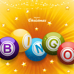 Wall Mural - Christmas bingo balls festive background