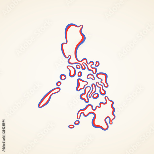 Obraz na płótnie Philippines - Outline Map