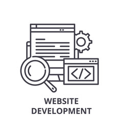 Fototapete - Website development line icon concept. Website development vector linear illustration, sign, symbol