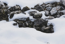 Stones Covered By Snow