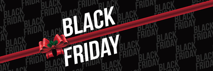 Wall Mural - Black Friday super sale promotional design with copy space. Black and red design for the Friday after Thanksgiving. Eps10 vector illustration.