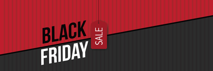 Wall Mural - Black Friday super sale promotional design with copy space. Black and red design for the Friday after Thanksgiving. Eps10 vector illustration.