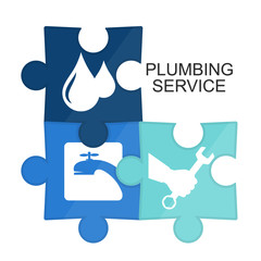 Wall Mural - Plumbing repair and maintenance puzzles symbol