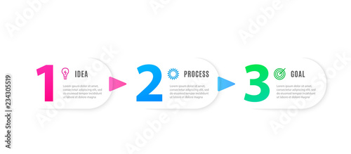 Cuadros en Lienzo Infograph 3 steps elements