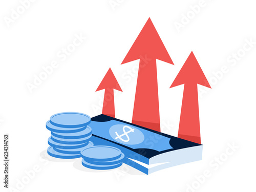 Cuadros en Lienzo Business finance growth concept. Idea of money increase
