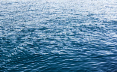 blue sea surface with waves . water background.