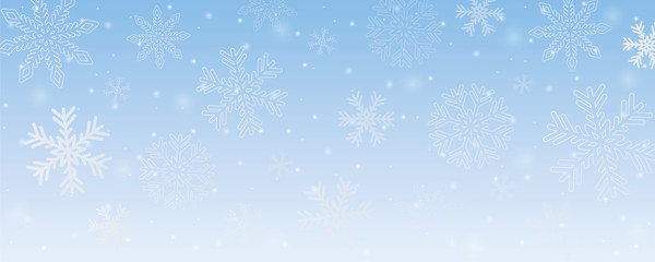 Poster - bright snowy winter background with snowflakes vector illustration eps10