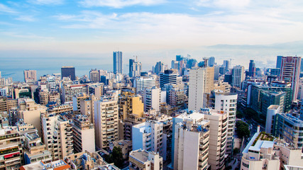 aerial view of Beirut, Lebanon