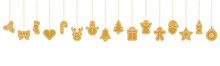 Christmas Golden Ornament Icon Elements Hanging Isolated Background