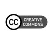 Creative commons rights management sign with circular CC icon. Vector illustration.