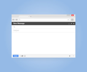 Poster - Email template. Blank e-mail browser window. Mail message web page vector frame. Vector illustration.