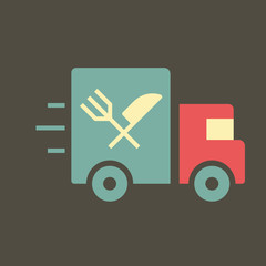 Wall Mural - Silhouette icon food delivery